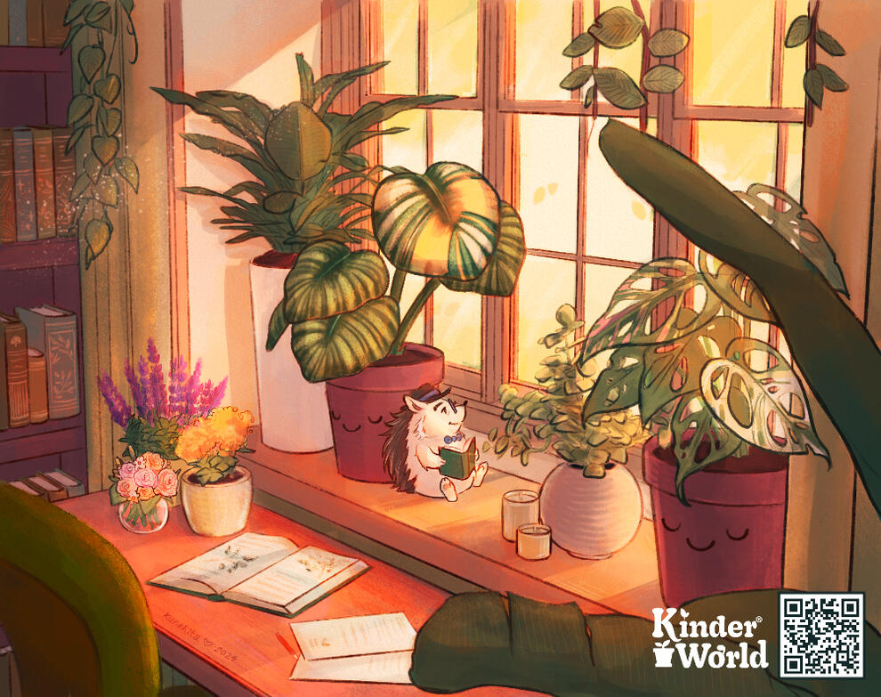 &quot;cottagecore campaign&quot; promotional illustration for lumi interactive&#39;s mobile app, kinder world: wellbeing plants