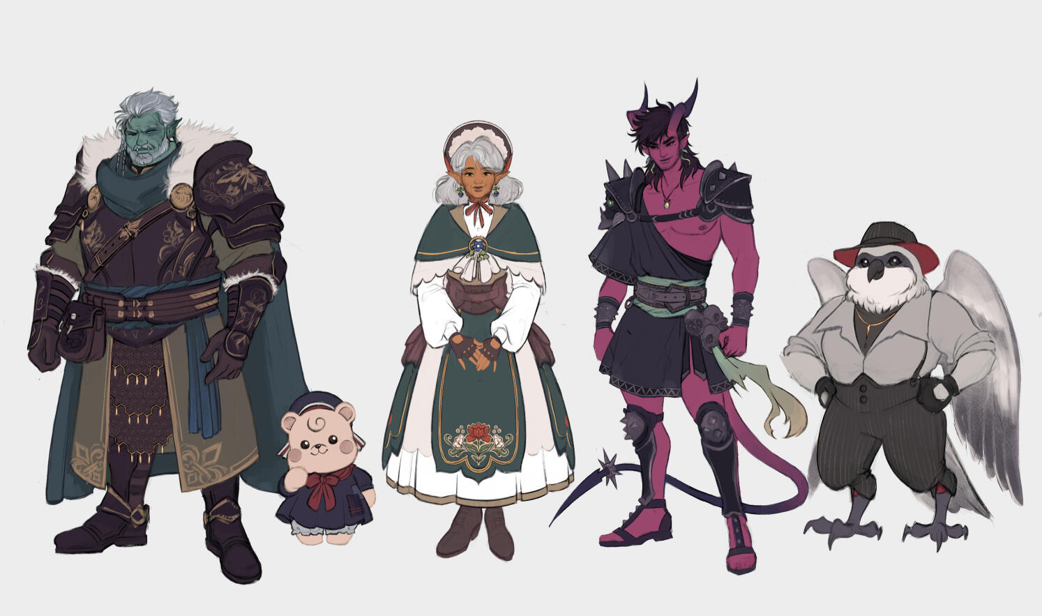 d&amp;d: kunehita&#39;s player character lineup